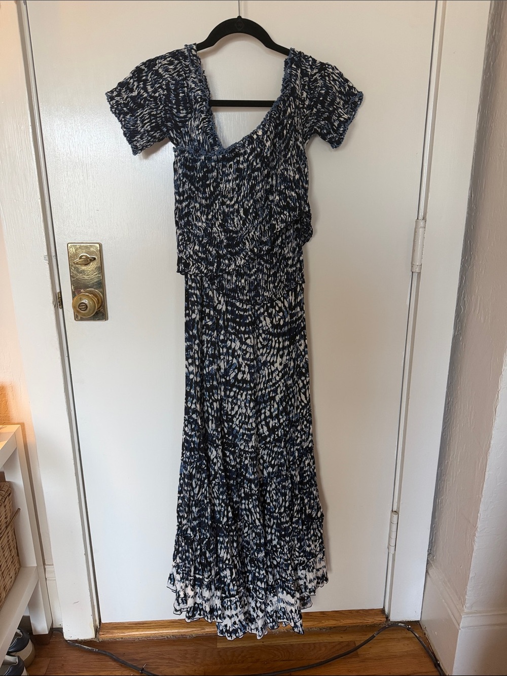 Poupette St Barth Navy & White Printed Maxi Dress